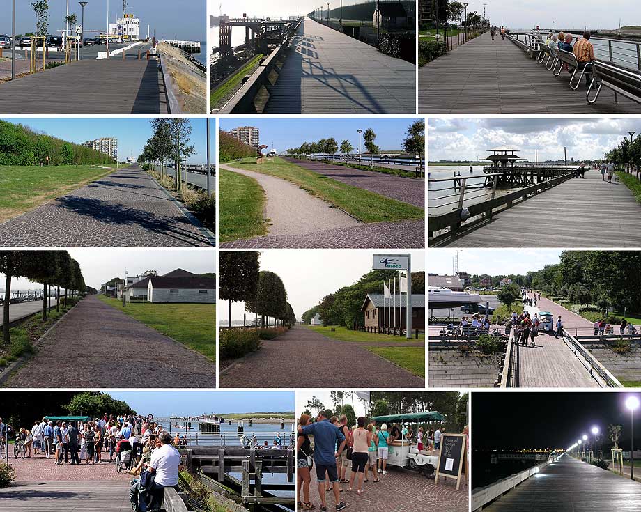 collage vernieuwde wande- fietsweg Loodswezenplein Westdiep